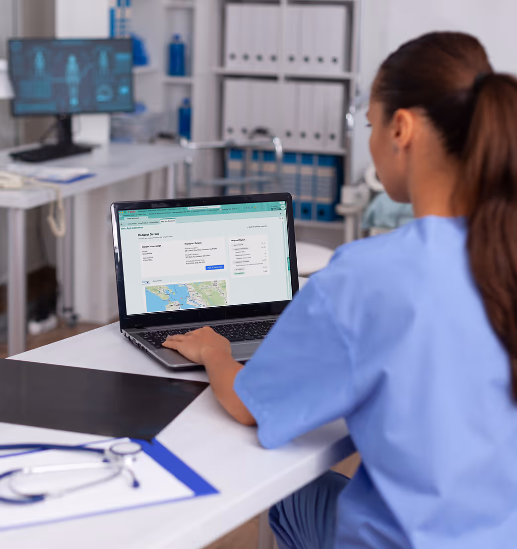 Clinician using VectorCare inside Epic
