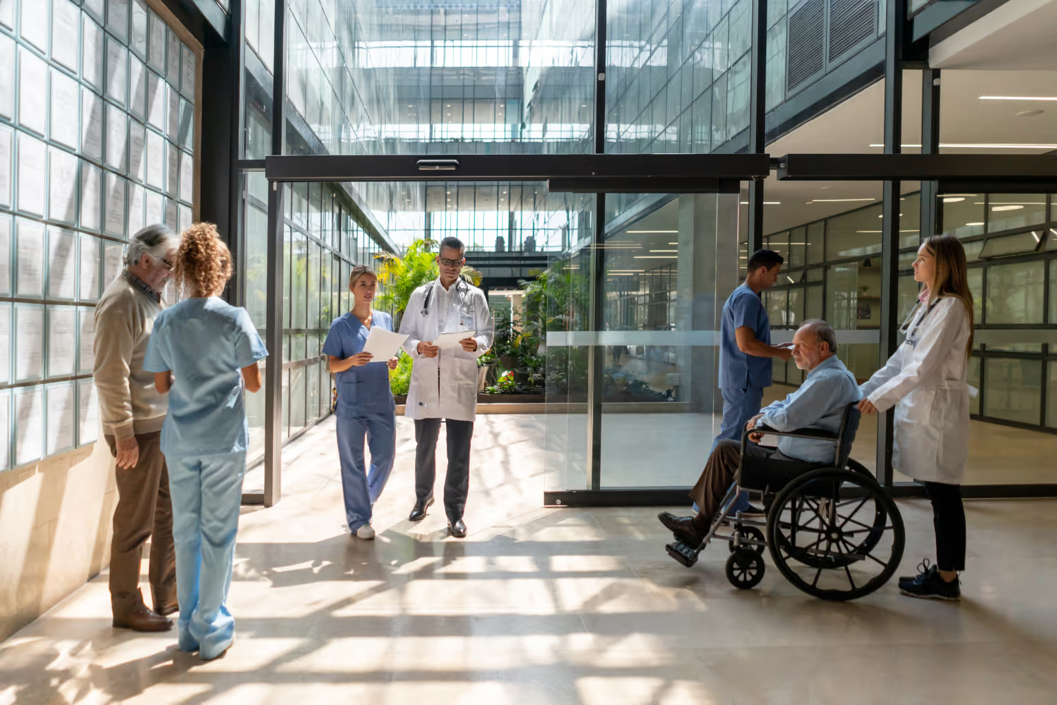 Healthcare team coordinating patient care